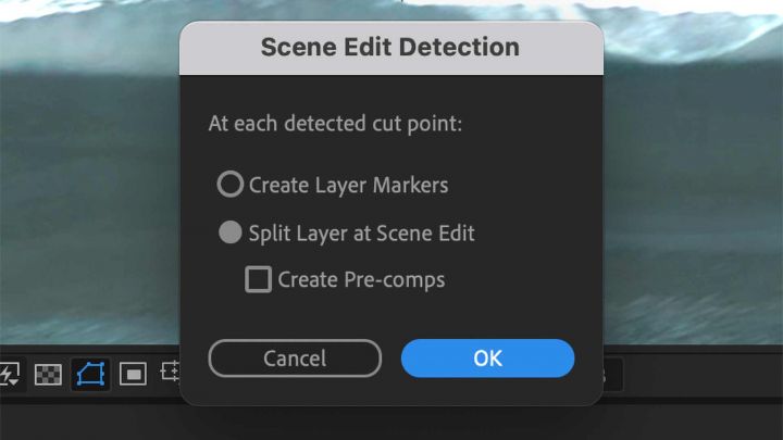 After Effects Scene Edit Detection options