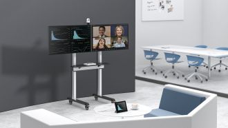 Reflecta TV Stand 55VCD-Shelf: Zwei Monitore für den Konferenzraum